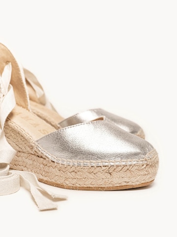 Alhamas - Sandalias 'Alpargata Cuña 8 cm' en plata
