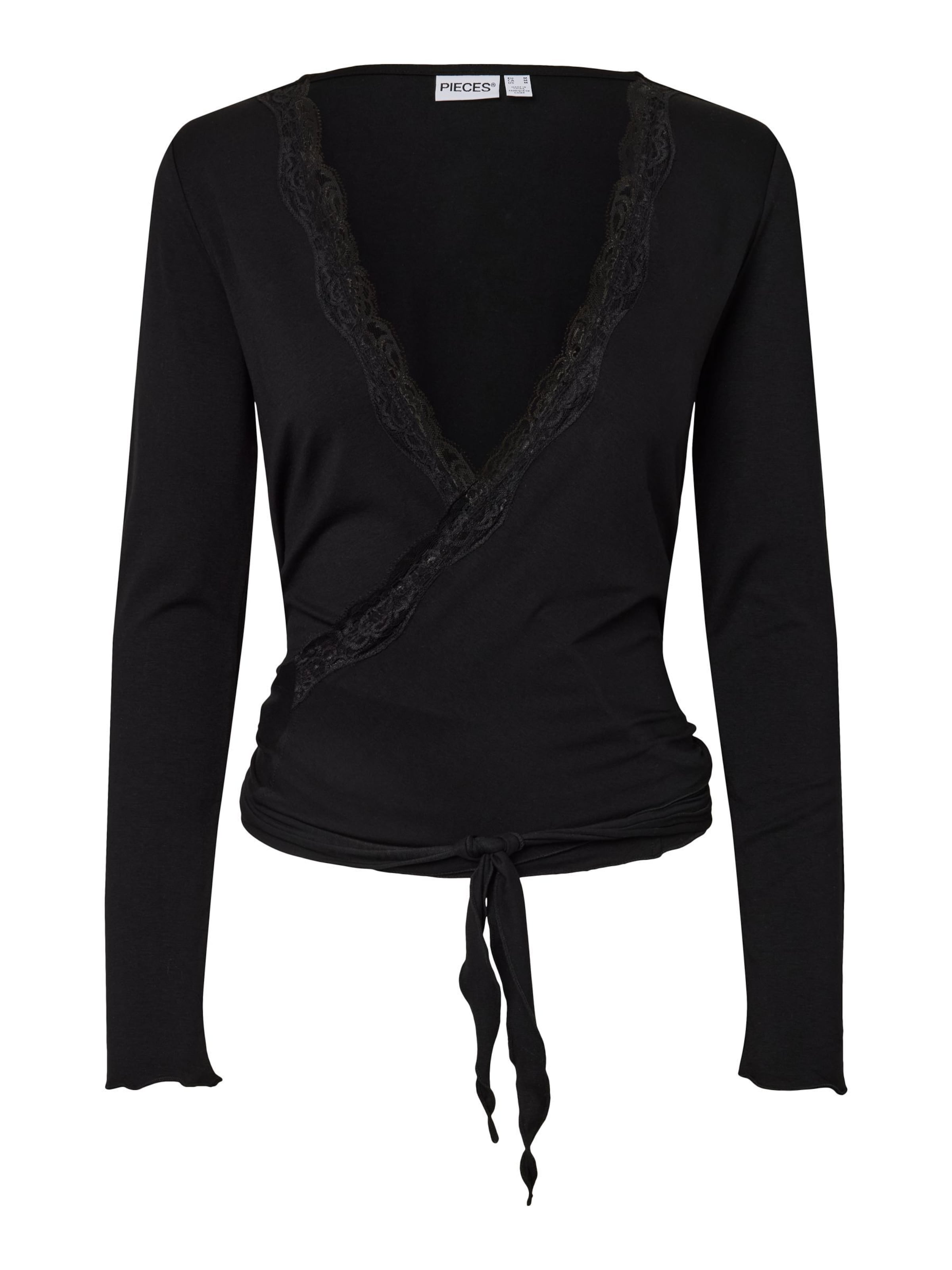 PIECES Shirt 'PCBarbera Roya' in Zwart: voorkant