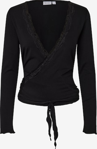 PIECES Shirt 'PCBarbera Roya' in Zwart: voorkant