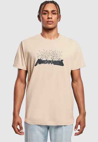 Merchcode Shirt 'Peanuts - Marshmallows' in Beige: voorkant