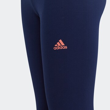 ADIDAS SPORTSWEAR Tapered Sports trousers 'Essentials Linear Logo ' in Blue