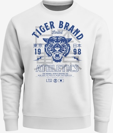 Neverless Sweatshirt 'Tiger' in Weiß: Vorderseite