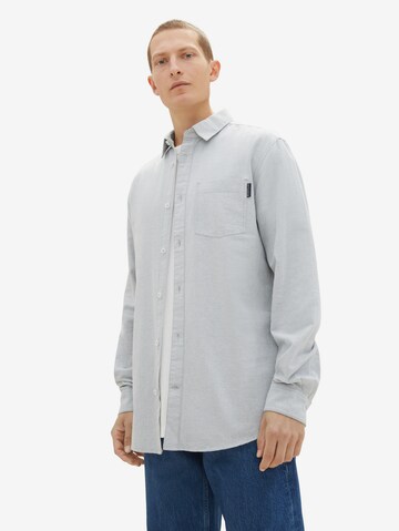 TOM TAILOR Regular fit Button Up Shirt in Grey