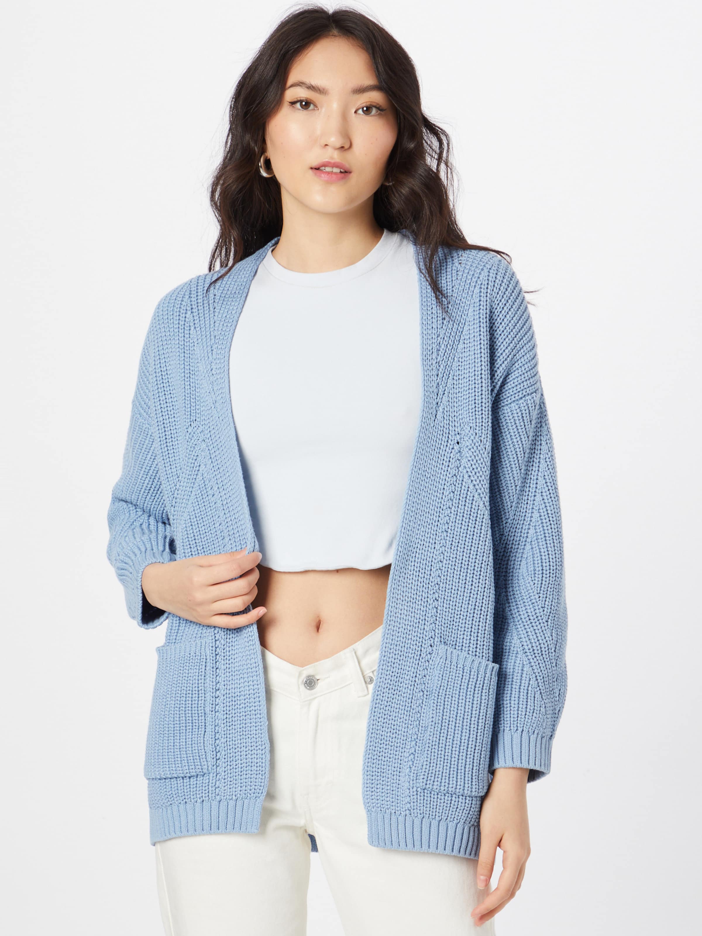 light blue knit cardigan