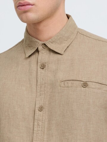 INDICODE JEANS Regular Fit Leinenhemd ' IDTropelo ' in Braun