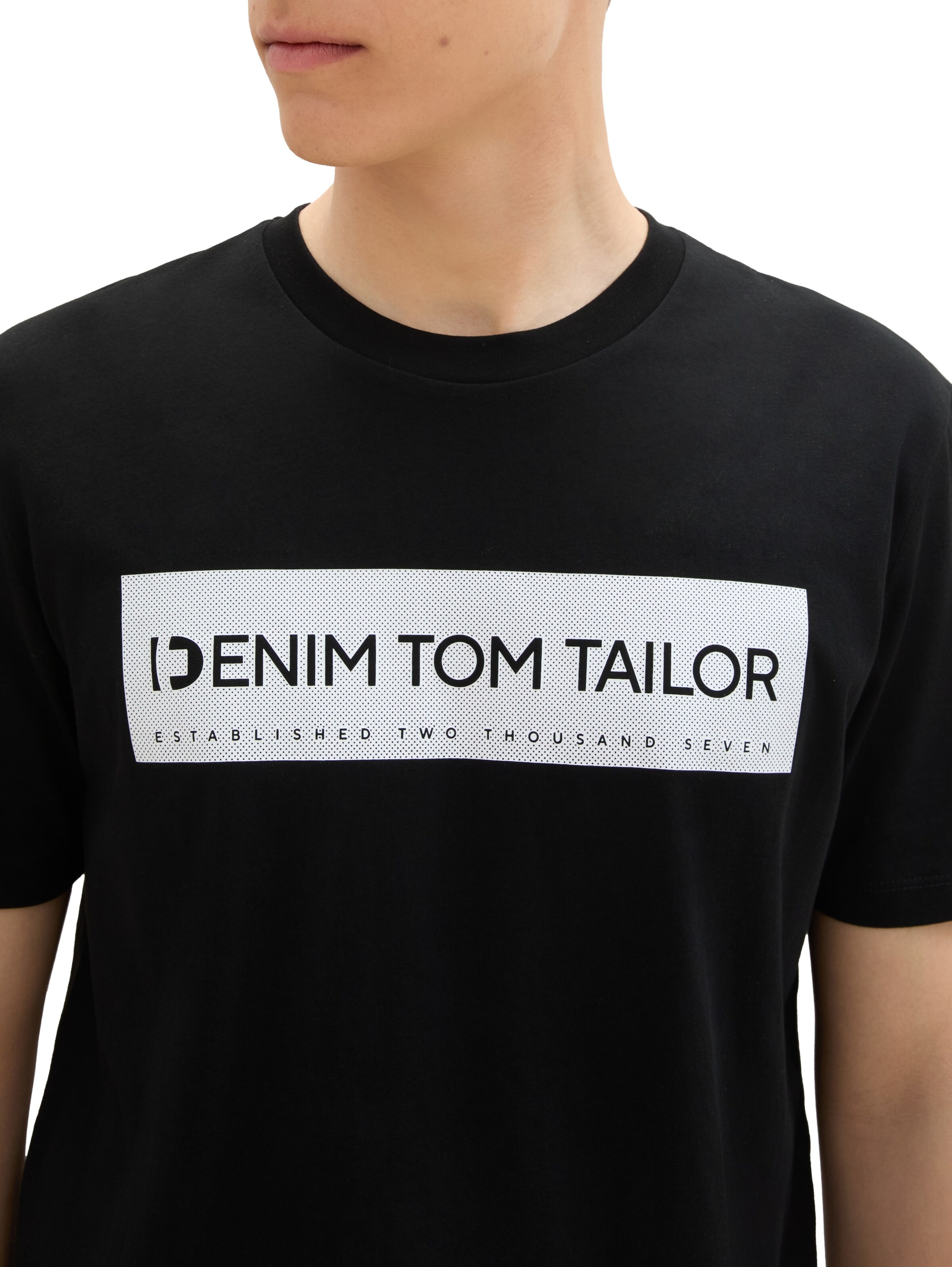 TOM TAILOR DENIM T-Shirt in Schwarz