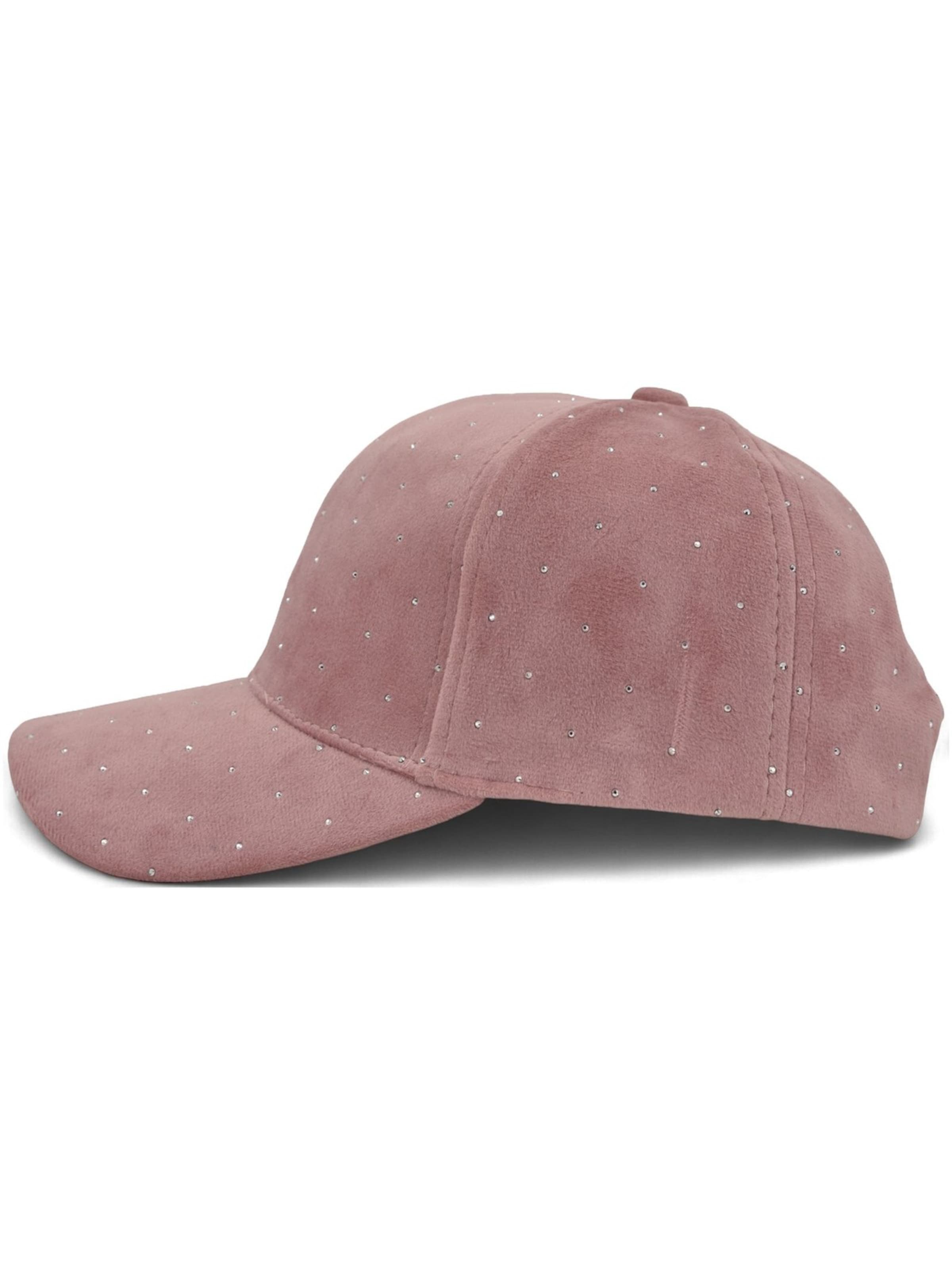 styleBREAKER Cap 'Samt Baseball Cap mit Strass'‌‌‌‌‌‌‌‌ in Pink