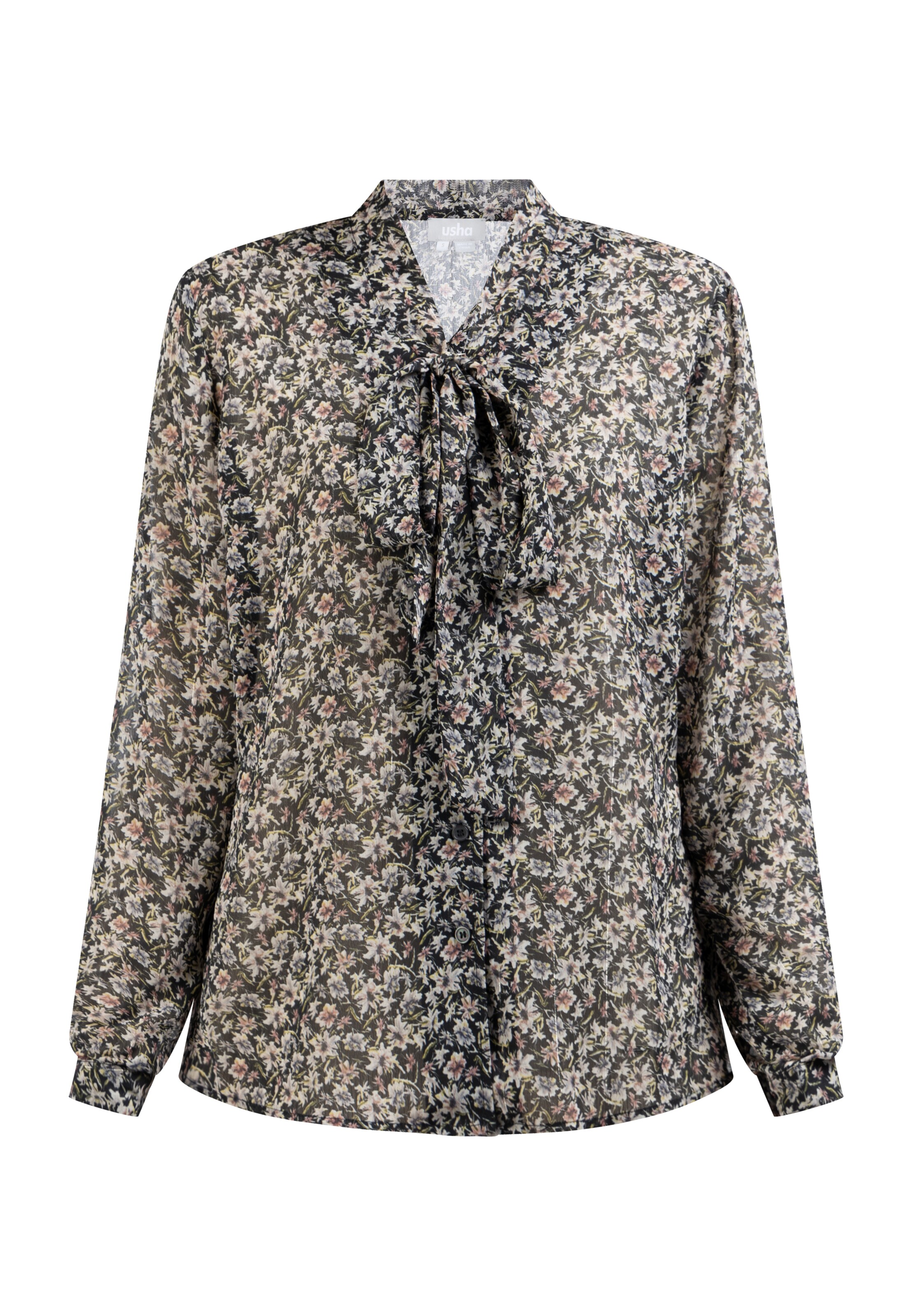 Usha Bluse in Schwarz: Vorderseite