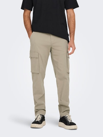 Only & Sons - regular Pantalón cargo 'Next' en beige: frente