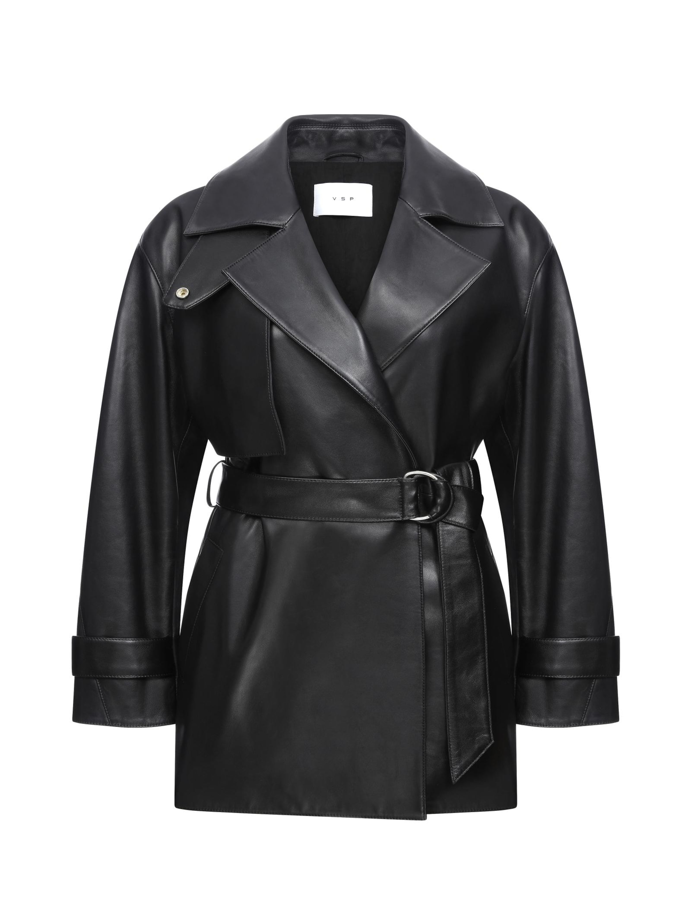 V S P Winter Coat 'Riley' in Black: front