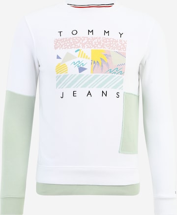 Tommy Jeans Mikina - biela: predná strana