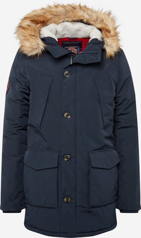 Superdry Winterparka 'Everest' in Blauw: voorkant