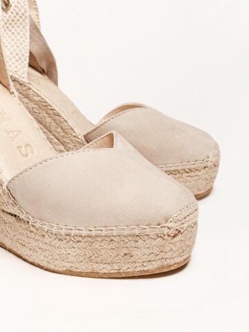 Sandalo 'Alpargata Cuña 12 cm' di Alhamas in grigio