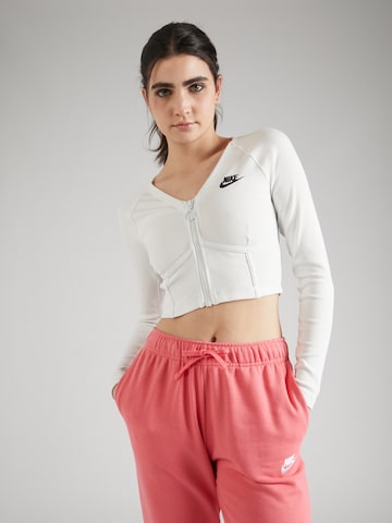 Nike Sportswear Tepláková bunda - biela: predná strana