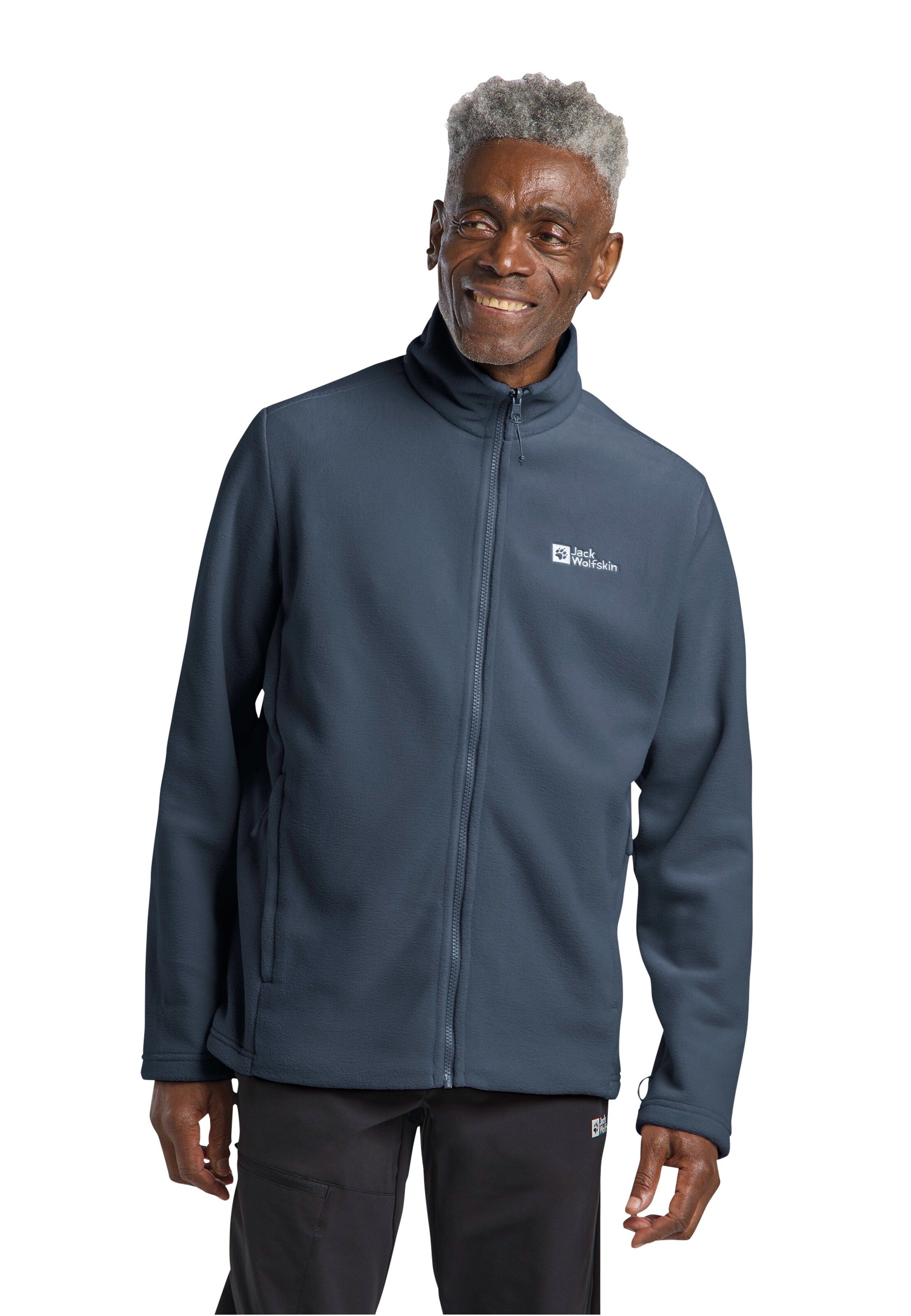 JACK WOLFSKIN Athletic Fleece Jacket 'Winterstein' in Blue: front