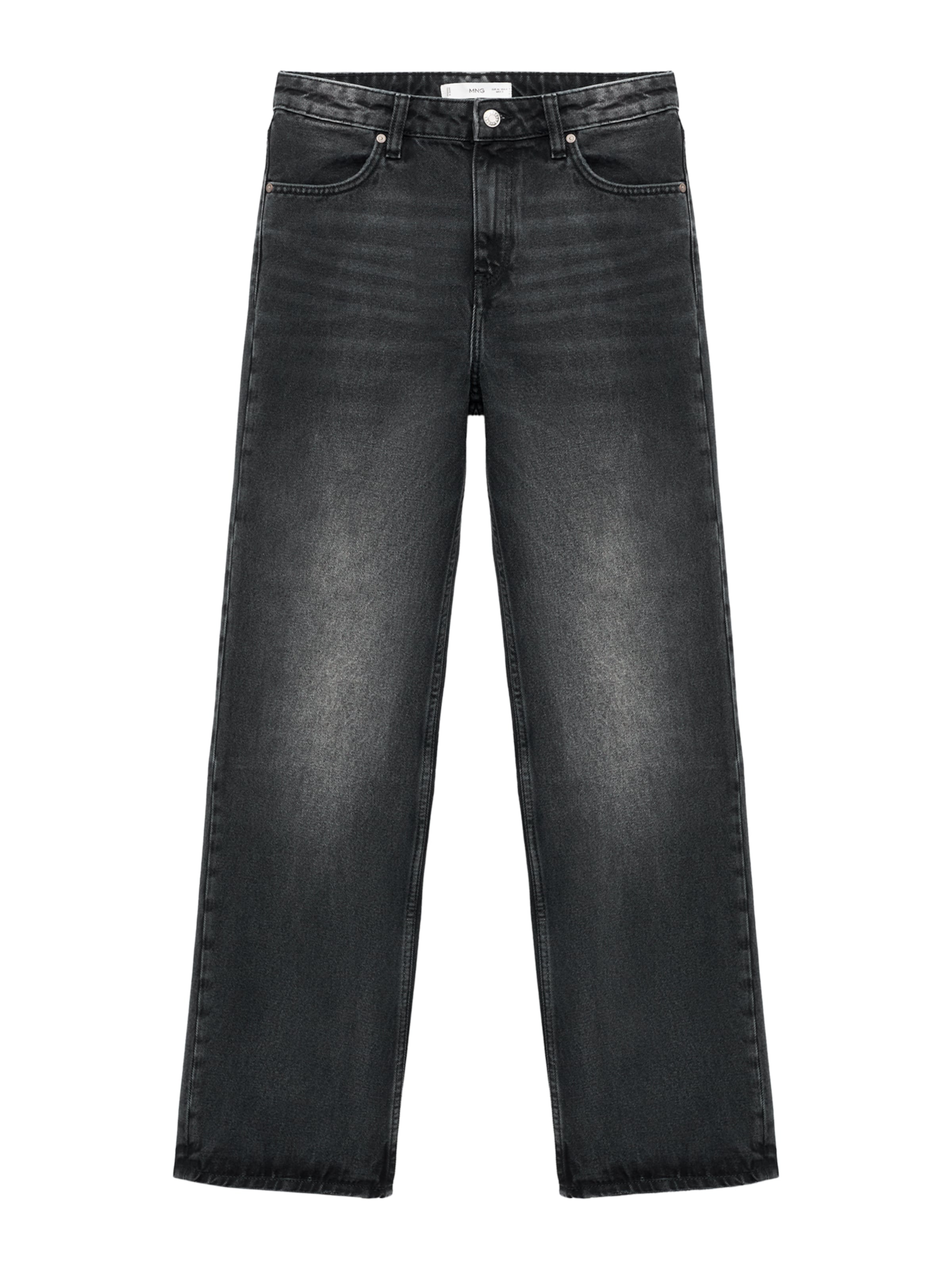 MANGO Regular Jeans 'MIAMI' in Zwart: voorkant