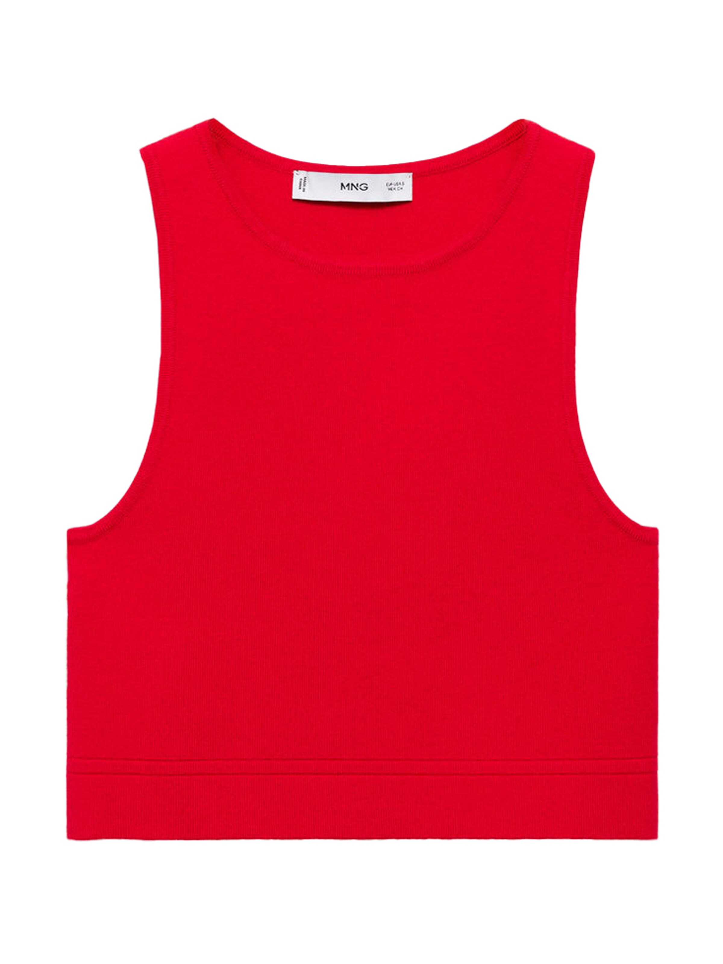 MANGO Top z dzianiny 'MADRID' w kolorze czerwony: przód