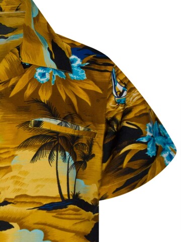 King Kameha Regular Fit Hemd 'Surf'‌‌‌‌‌‌‌ in Braun