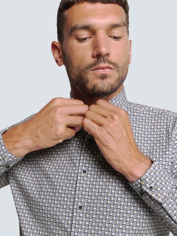 No Excess Regular fit Overhemd in Blauw