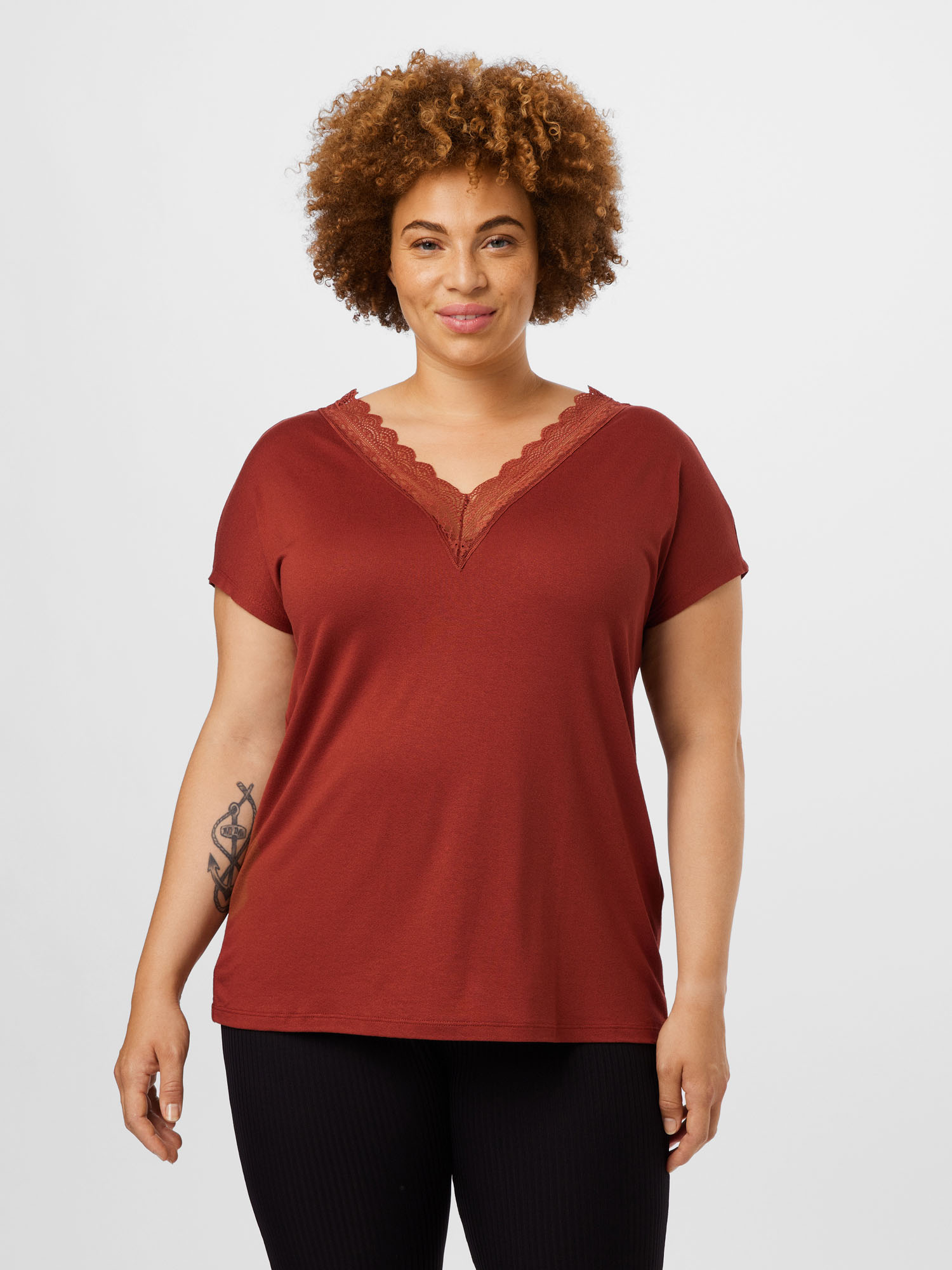 Odzież Plus size ONLY Carmakoma Koszulka w kolorze Rdzawobrązowym 