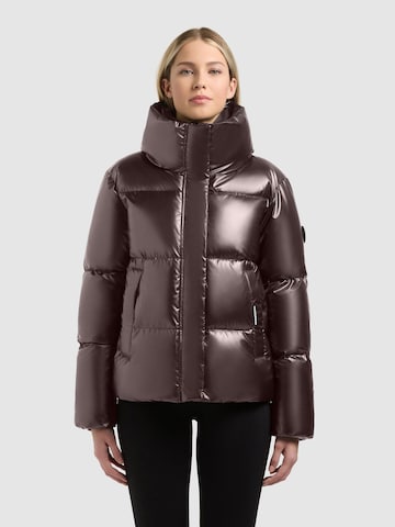 khujo Winterjas 'Rinja3 Shiny' in Lila: voorkant