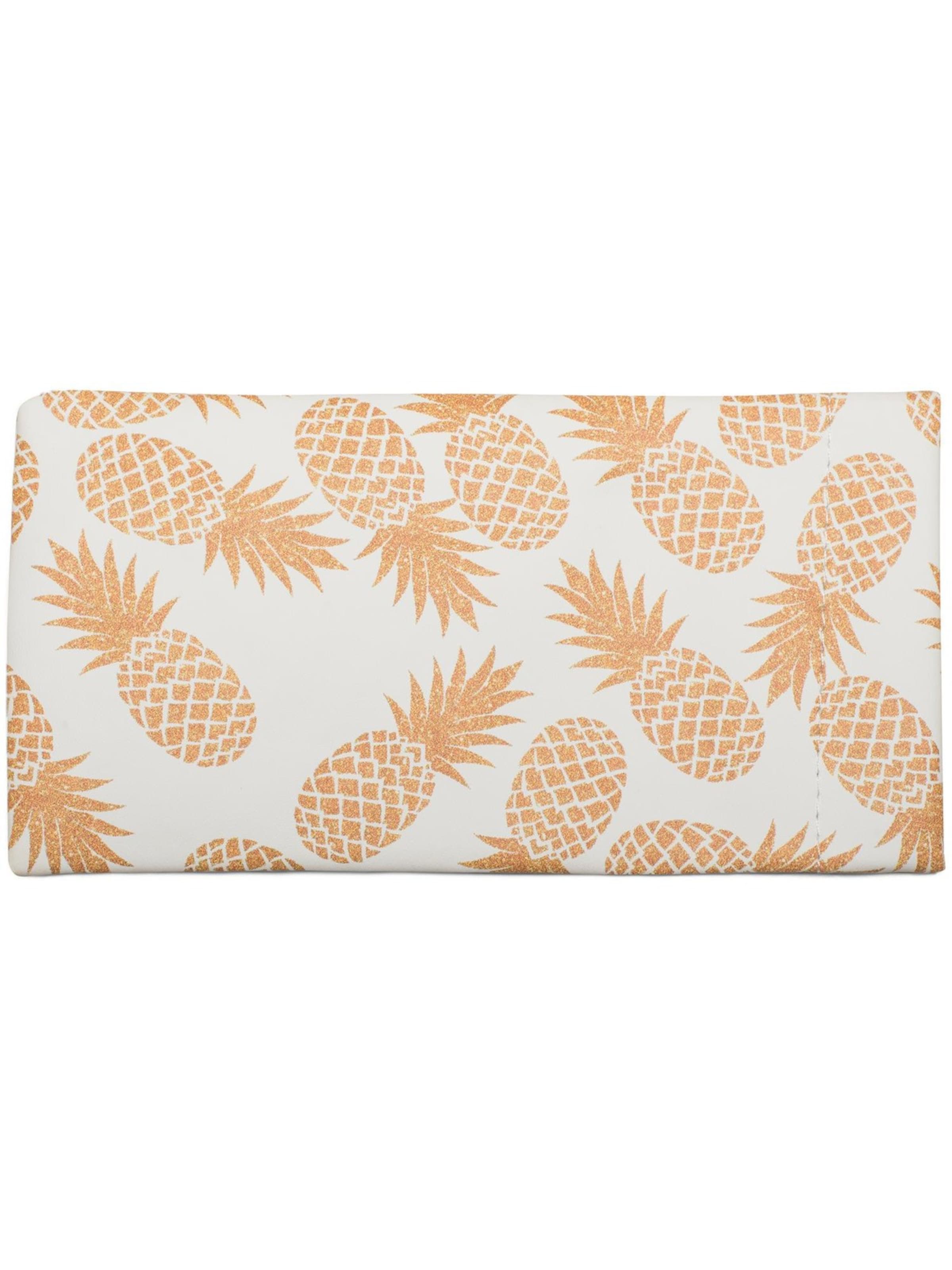 styleBREAKER Etui 'Brillenetui Ananas mit Putztuch'‌ in Weiß