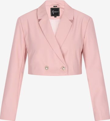 Blazer di faina in rosa: frontale