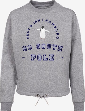 Sweat-shirt 'Pinguin Knut & Jan Hamburg' F4NT4STIC en gris : devant