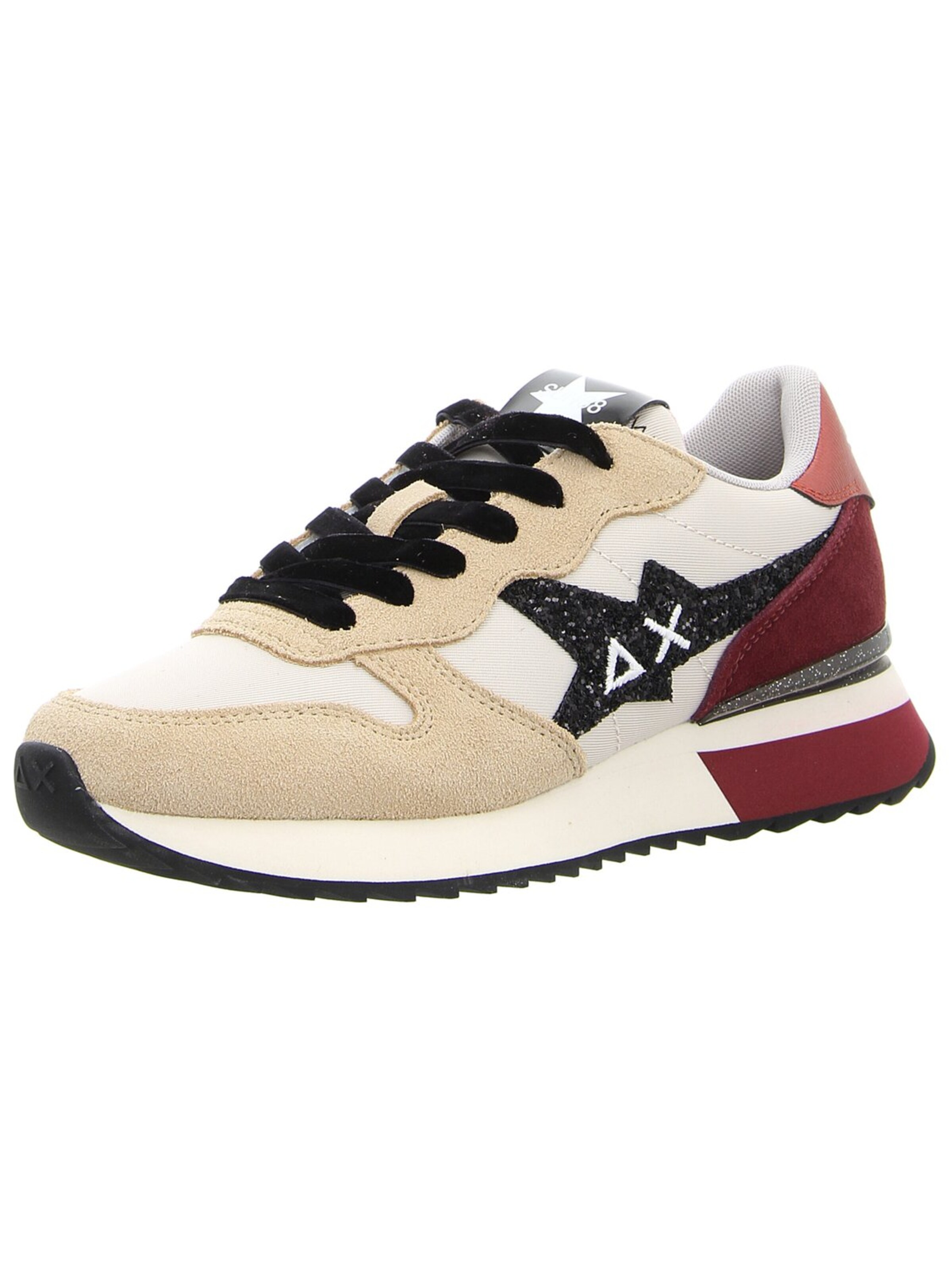 SUN68 Athletic Lace-Up Shoes in Beige: front