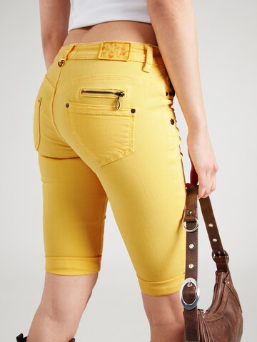 FREEMAN T. PORTER Skinny Shorts 'Belixa New Magic Color' in Gelb
