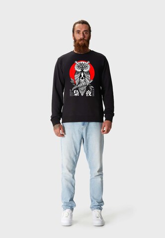 Oldskull Sweatshirt 'ASIAN SECRET OWL SKULL' in Schwarz