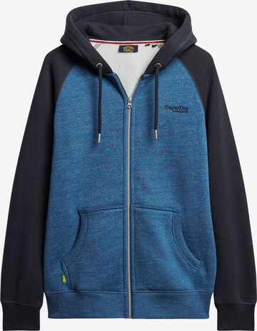 Superdry Sweatvest 'Essential' in Blauw: voorkant