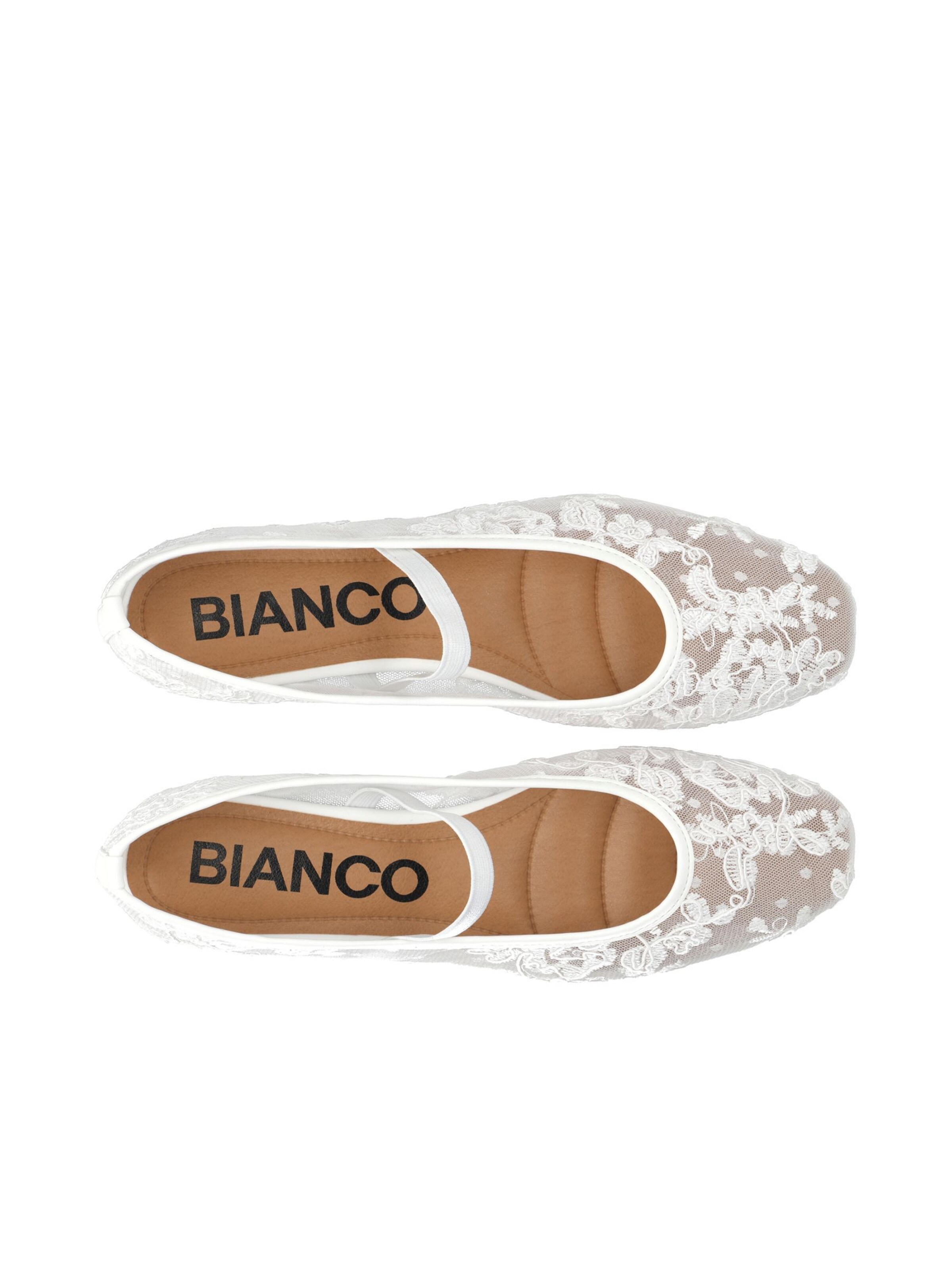 Bianco Strap ballerina 'Lilia' in White