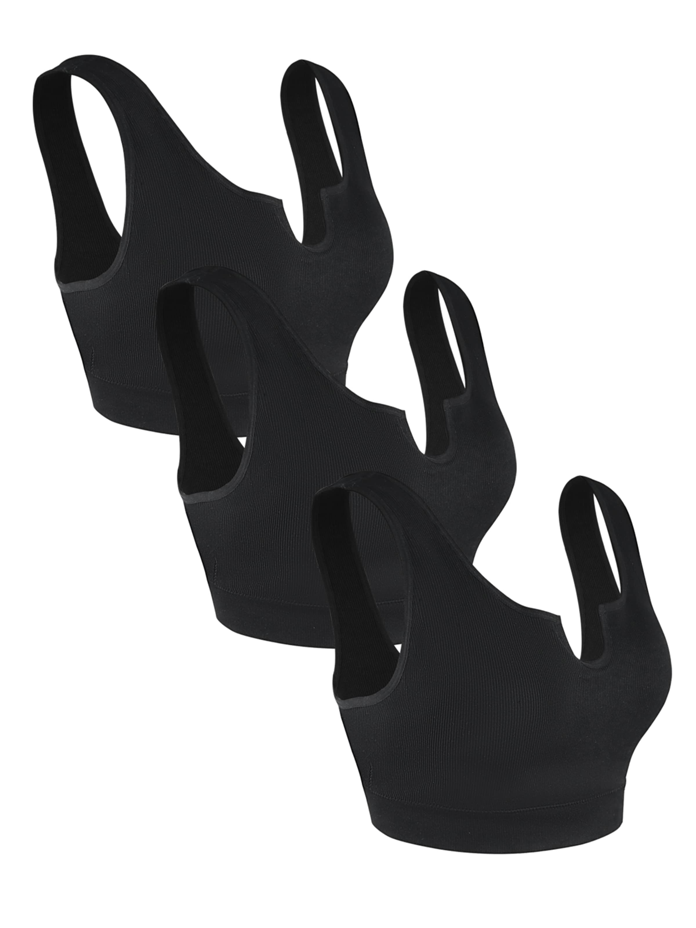 MEETWEE Push-up Sports Bra 'Medium Support Plus Size' in Black: front