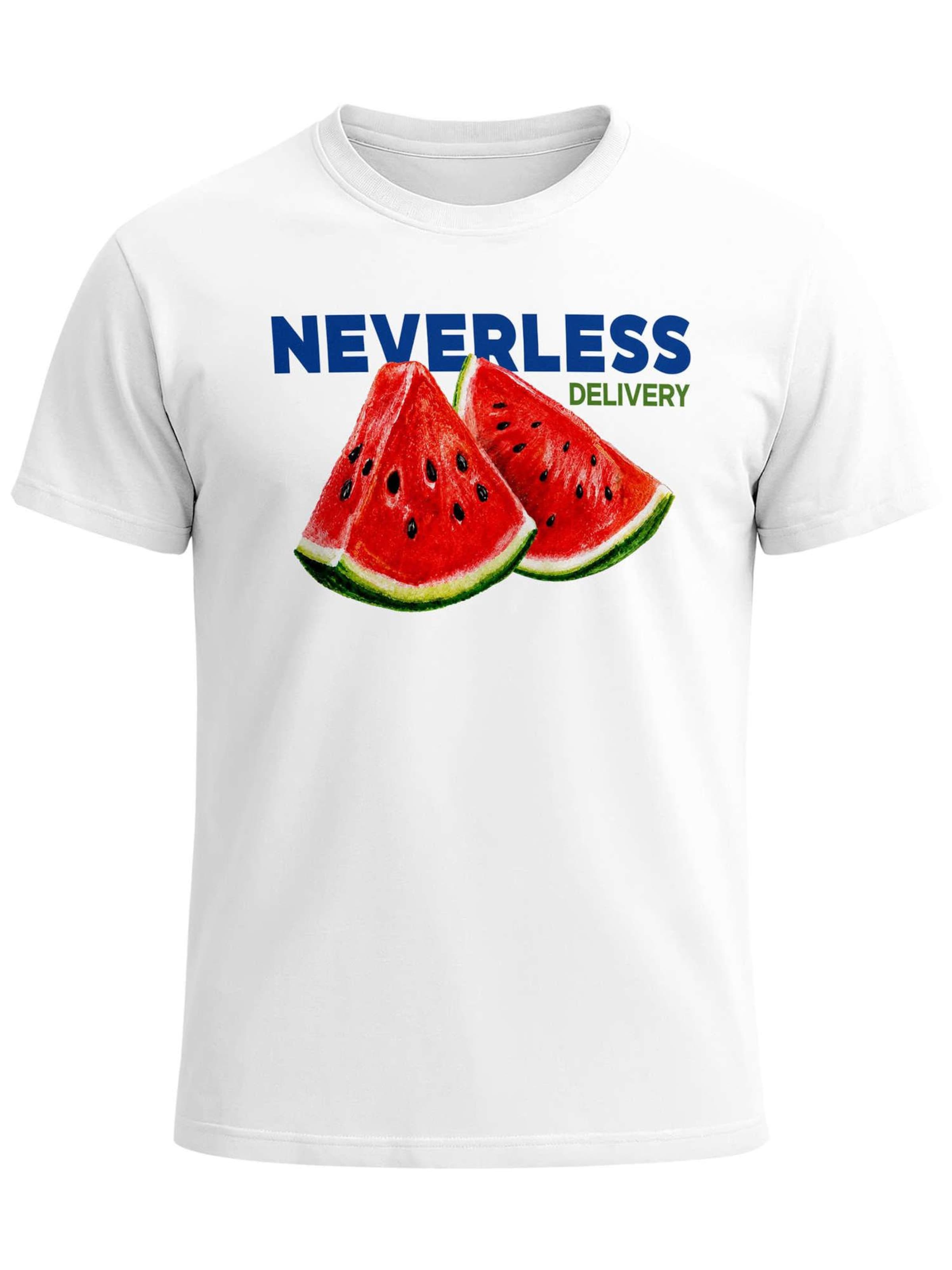 Neverless Shirt 'Water Melon' in White: front
