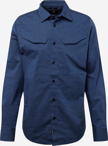 G-Star RAW Slim fit Overhemd in Blauw: voorkant