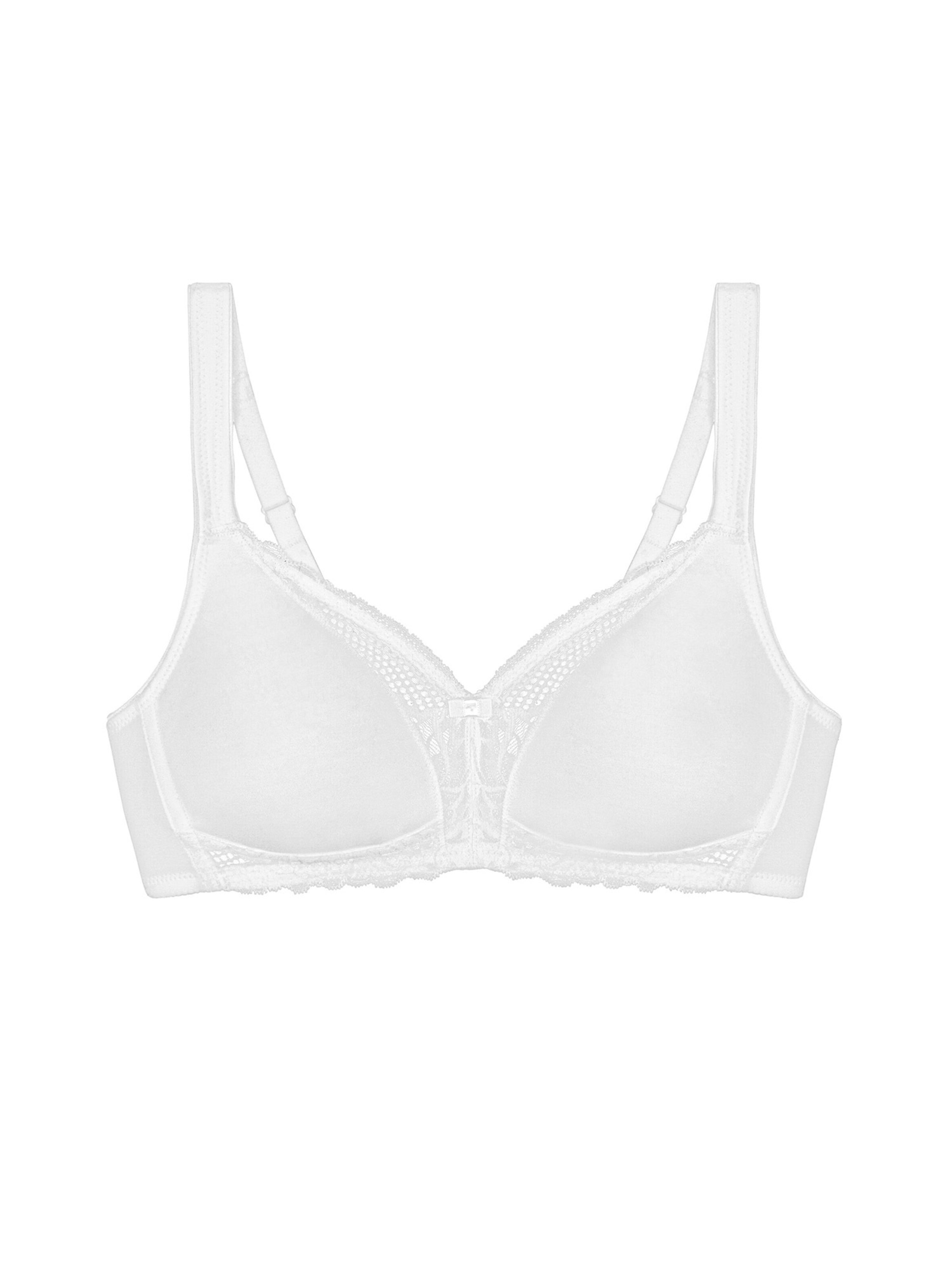 TRIUMPH T-shirt BH ' Modern Lace+Cotton ' in Wit: voorkant