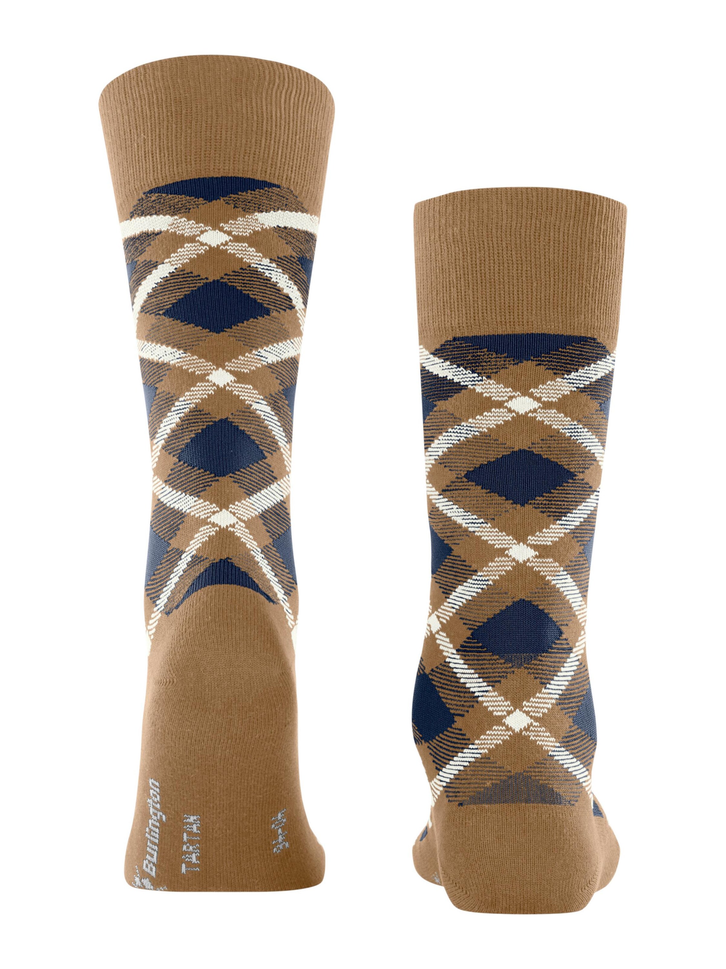 BURLINGTON Socks 'Tartan' in Brown