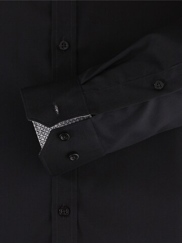 VENTI Slim fit Button Up Shirt in Black