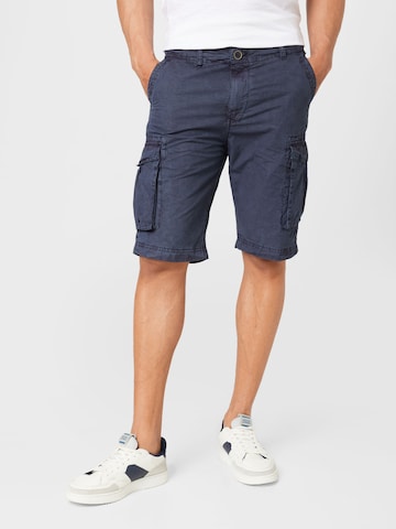 Petrol Industries Regular Cargo Pants in Blue: front