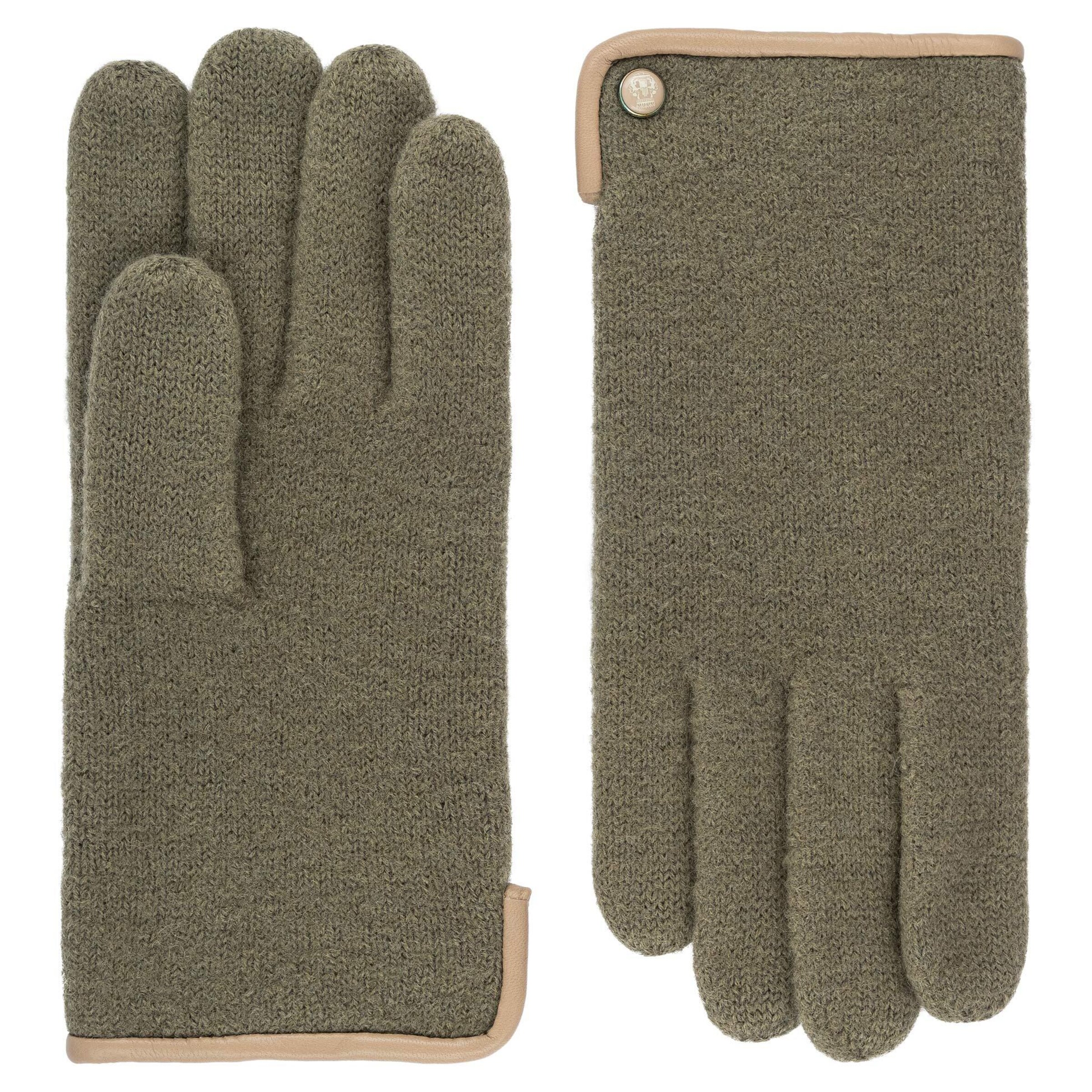 Roeckl Strickhandschuhe 'KLASSISCHER WALKHANDSCHUH' in Grün: Vorderseite