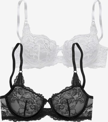 PETITE FLEUR Balconette Bra in Black: front