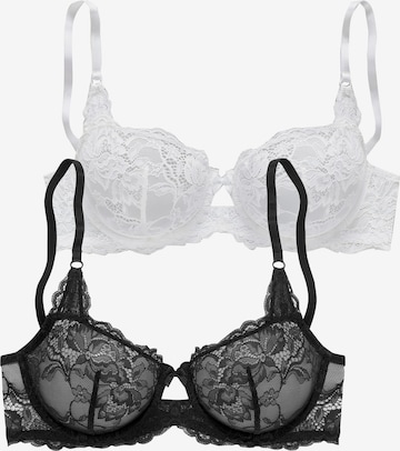 PETITE FLEUR Balconette Bra in Black: front