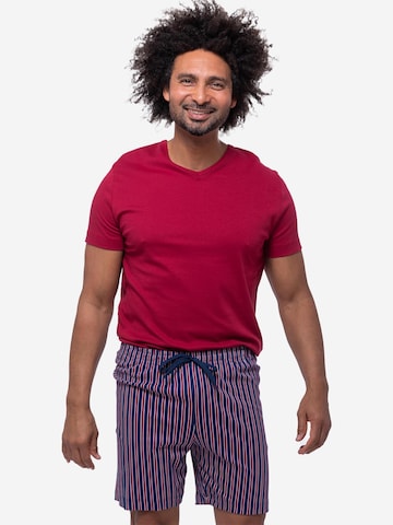 Mey Pyjama kurz 'Graphic Stripes' in Rot