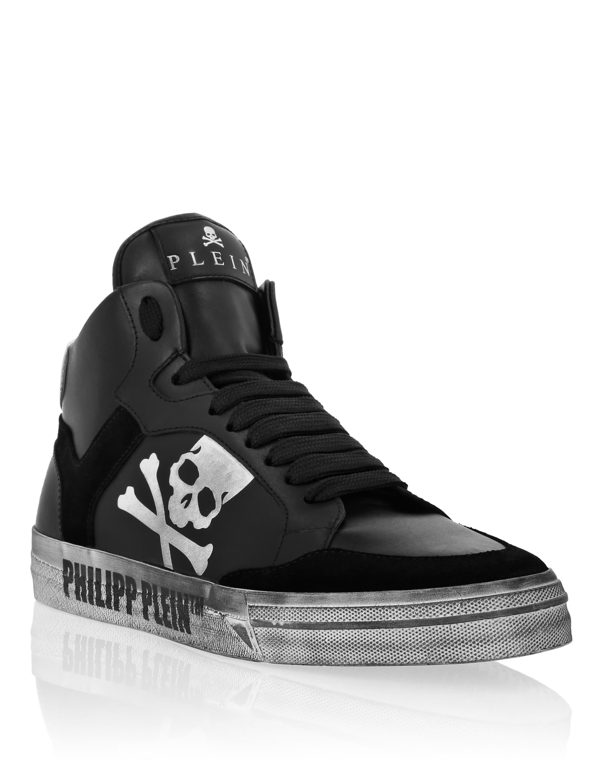 Sneaker alta 'Retrokickz' di Philipp Plein in nero: frontale