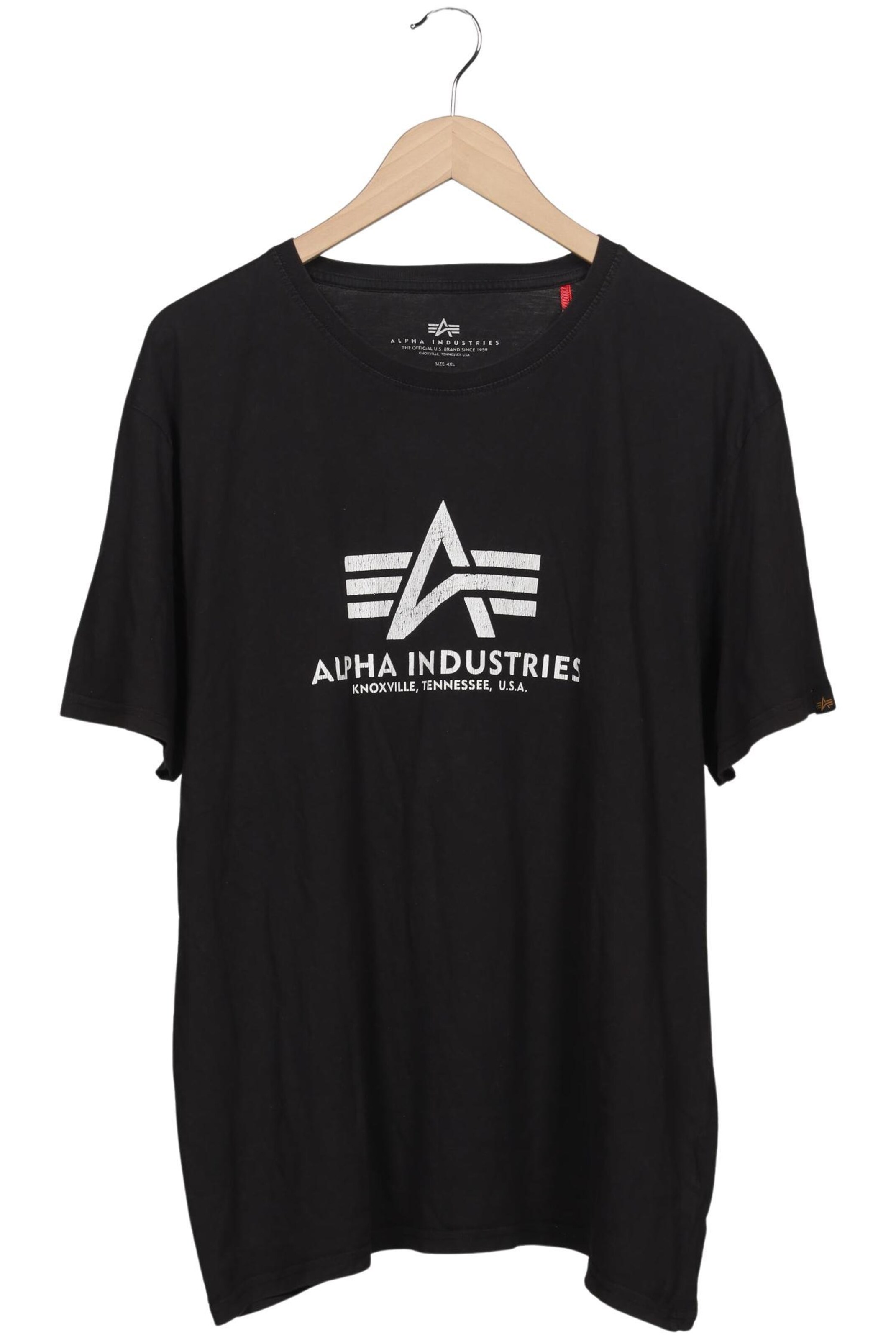 ALPHA INDUSTRIES Shirt in 4XL in Black: front