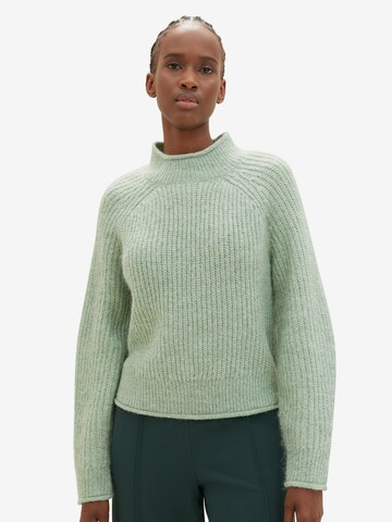 TOM TAILOR DENIM Sweater in Green: front