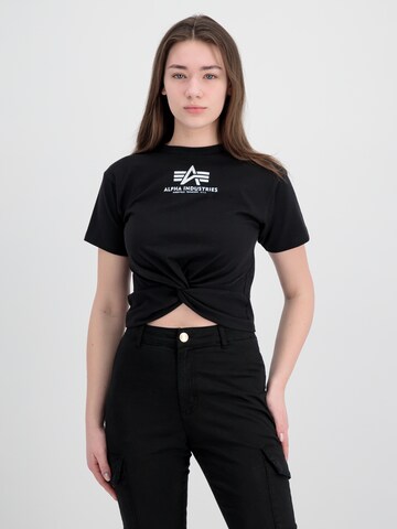 ALPHA INDUSTRIES Shirt in Zwart: voorkant