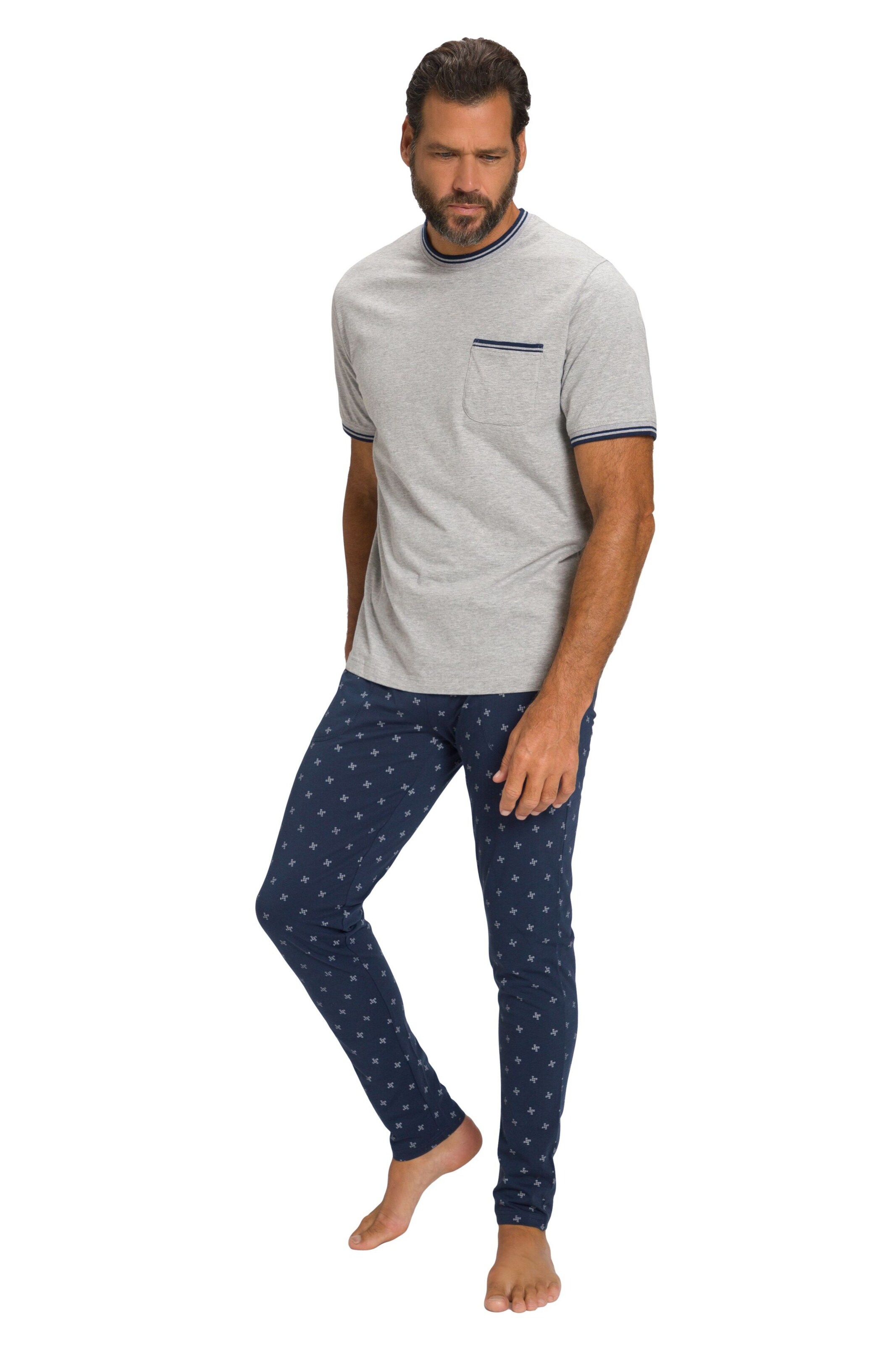 JP1880 Pyjama lang in Blauw: voorkant