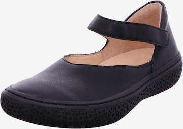 THINK! Ballet Flats with Strap in Black: front